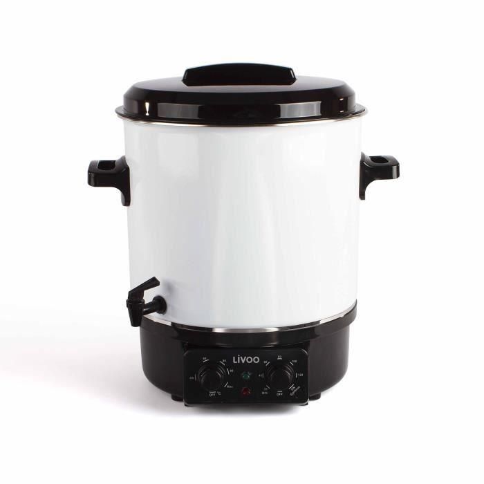 Livoo DOM334 Esterilizador Eléctrico de Tarros 1800W 27L Ø35 cm con Termostato y Temporizador Regulables, Depósito Acero Esmaltado Livoo DOM334 Esterilizador Eléctrico de Tarros 1800W 27L Ø35 cm con Termostato y Temporizador Regulables, Depósito Acero Esmaltado