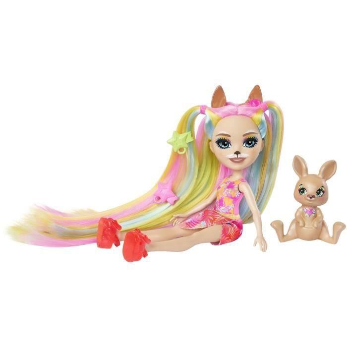 Enchantimals-Muñeca de pelo-Muñeca y estatuilla de animales HTJ70 Enchantimals-Muñeca de pelo-Muñeca y estatuilla de animales HTJ70