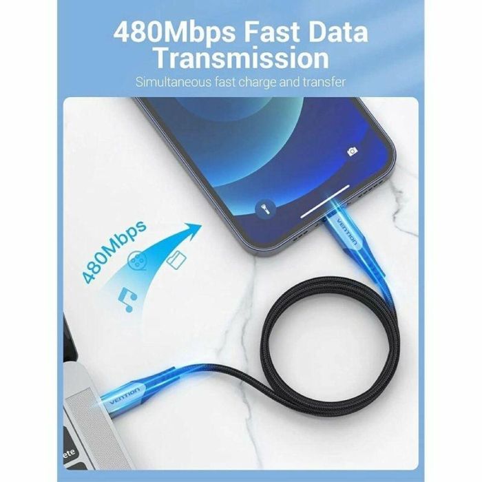 Cable Lightning Vention TACHH Gris 2 m (1 unidad) 1 Cable Lightning Vention TACHH Gris 2 m (1 unidad) 1