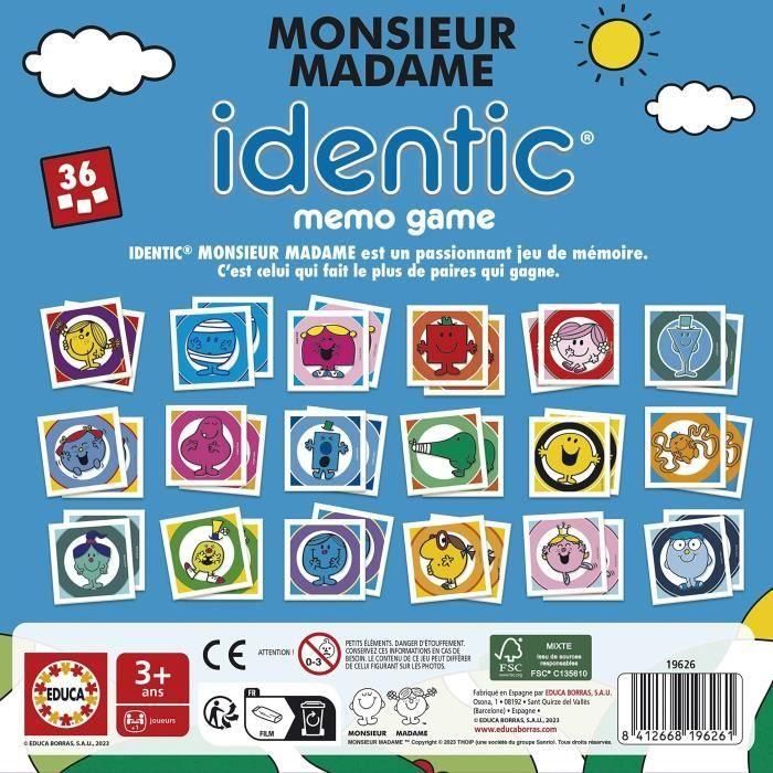 Monsieur Madame - Identic - Memory Game 2 Monsieur Madame - Identic - Memory Game 2