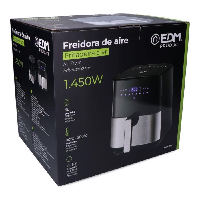 Freidora de aire 5l con pantalla led edm 4