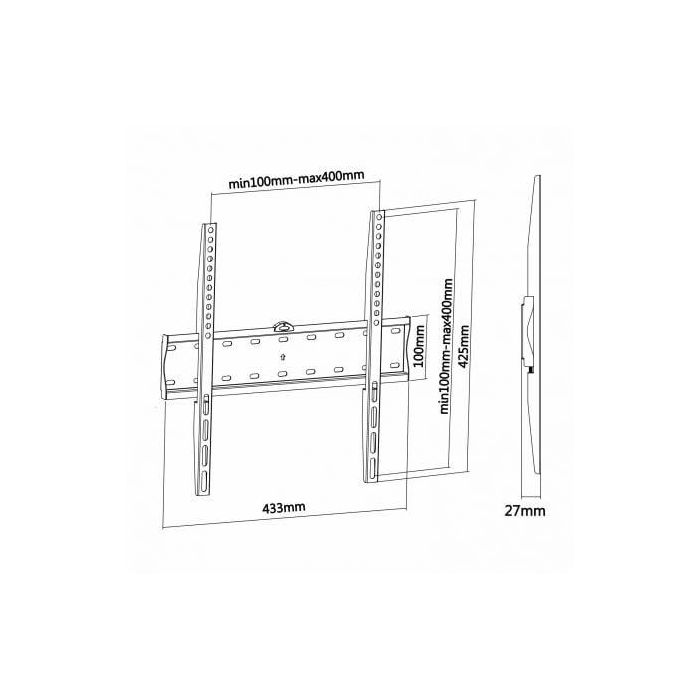 Aisens Soporte de Pared Ultra Delgado para Monitor/TV hasta 40 kg, 32-55", Negro, Compatible VESA 400x400mm 3 Aisens Soporte de Pared Ultra Delgado para Monitor/TV hasta 40 kg, 32-55", Negro, Compatible VESA 400x400mm 3