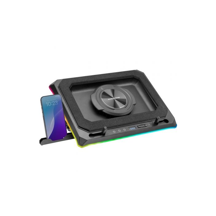 Mars Gaming MNBC-ULTRA Base Refrigeradora para Portátiles 18" - Ventilador 140mm 2400RPM, RGB, Hub USB 4P, 5 Posiciones Ajustable. Mars Gaming MNBC-ULTRA Base Refrigeradora para Portátiles 18" - Ventilador 140mm 2400RPM, RGB, Hub USB 4P, 5 Posiciones Ajustable.
