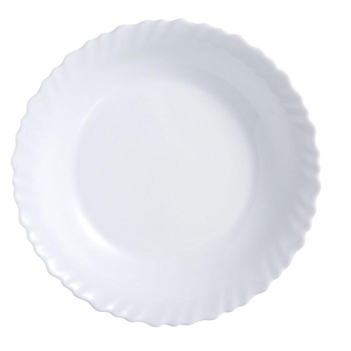 Plato Llano Luminarc Feston Blanco Vidrio (25 cm) (24 Unidades) 1