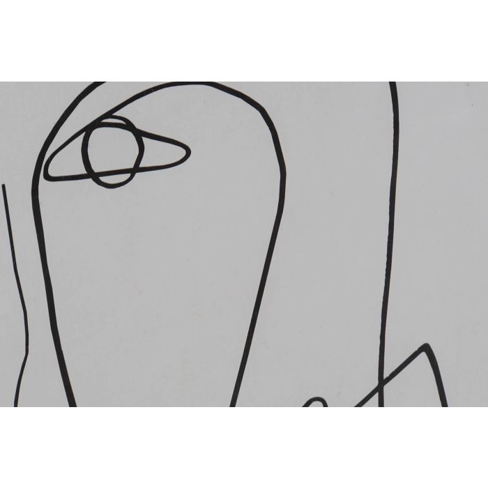 DKD Home Decor Cuadro Abstracto 2 x 70 x 55 cm Blanco Negro Abeto Cristal MDF 2