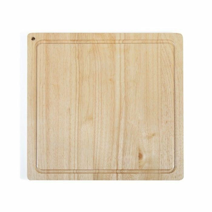Livoo MES141 Tabla de Cortar Madera de Caucho Tamaño XXL 46x46cm con Ranura Integrada
