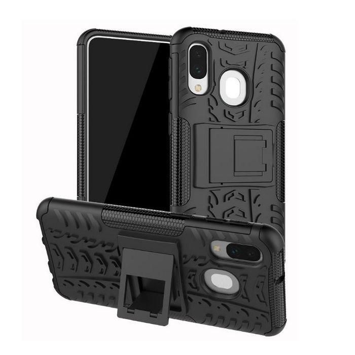 CoreParts A40 Funda Protectora Antichoque Rugged Tire Armor Negra para Samsung Galaxy A40
