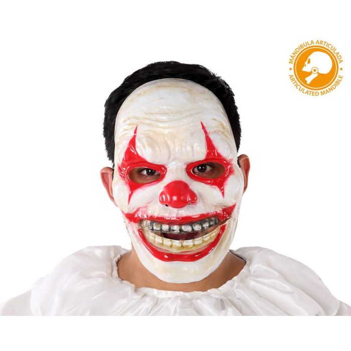 Máscara De Payaso Asesino Blanco Con Diseño Macabro Para Halloween