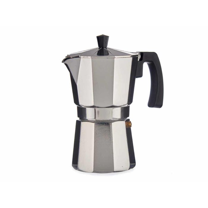 Cafetera Aluminio 6 Tazas Con Asa Kinvara 18X19CM (12 Unidades) 1 Cafetera Aluminio 6 Tazas Con Asa Kinvara 18X19CM (12 Unidades) 1