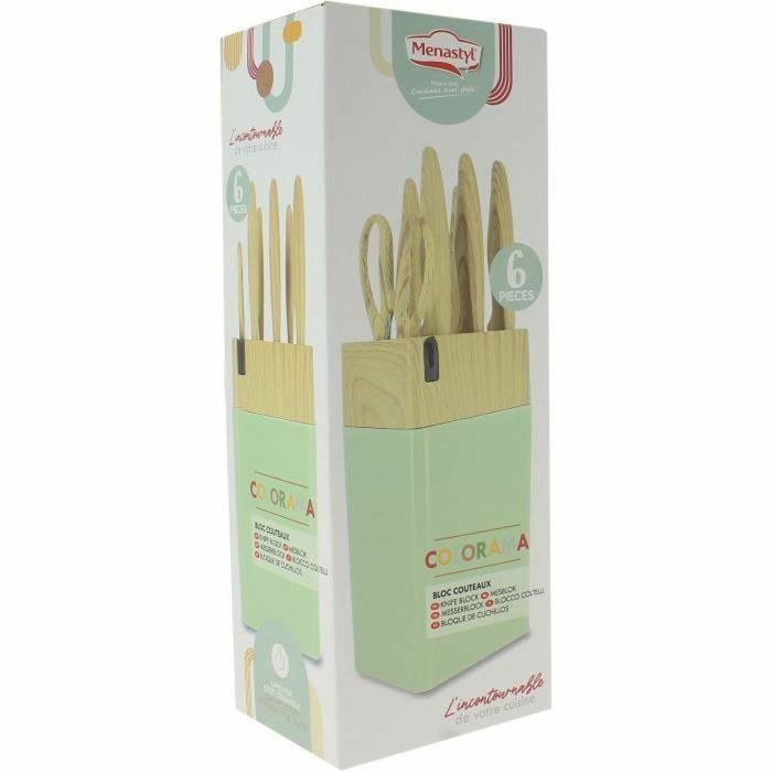 Bloque de cuchillos de 6 piezas - MENASTYL - 5041060 - Hoja de cerámica - Polipropileno - Celadón 5 Bloque de cuchillos de 6 piezas - MENASTYL - 5041060 - Hoja de cerámica - Polipropileno - Celadón 5