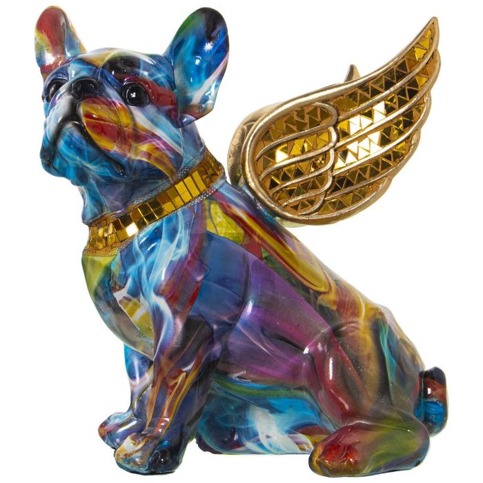 Figura Decorativa Alexandra House Living Multicolor Plástico Perro Alas 23 x 27 x 29 cm