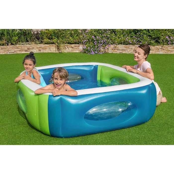 Bestway Piscina Hinchable con Mirillas 168x168x56 cm +6 Años Jardin 51132 1