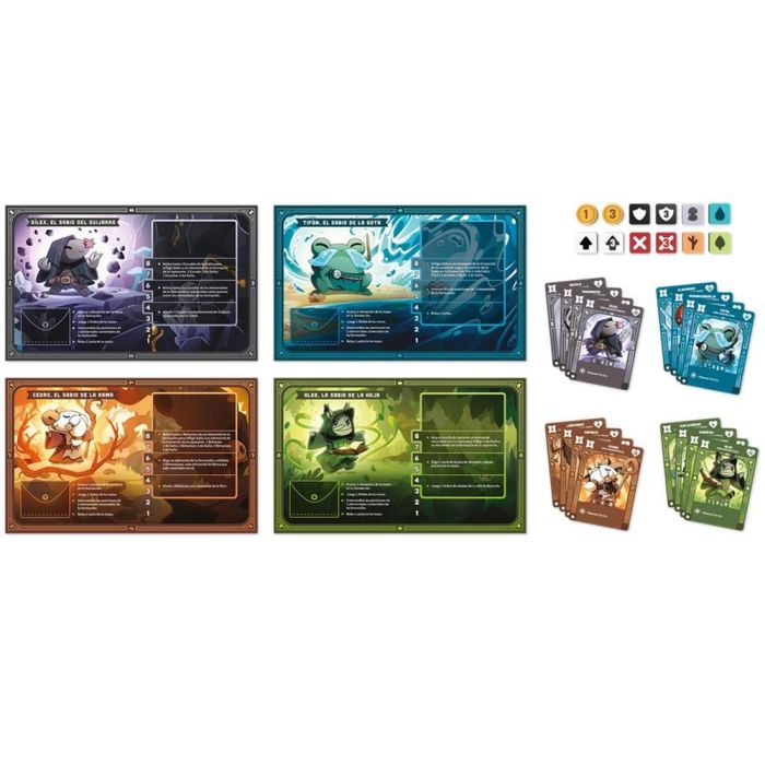 TeeTurtle Command of Nature Juego Mesa Dominio Los Elementos TEECON01ES Juego de Cartas 2-6 Jugadores 1