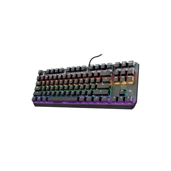 Trust Gaming Teclado Gaming Mecánico GXT 834 Callaz TKL con Iluminación Arcoíris y Teclas Mecánicas