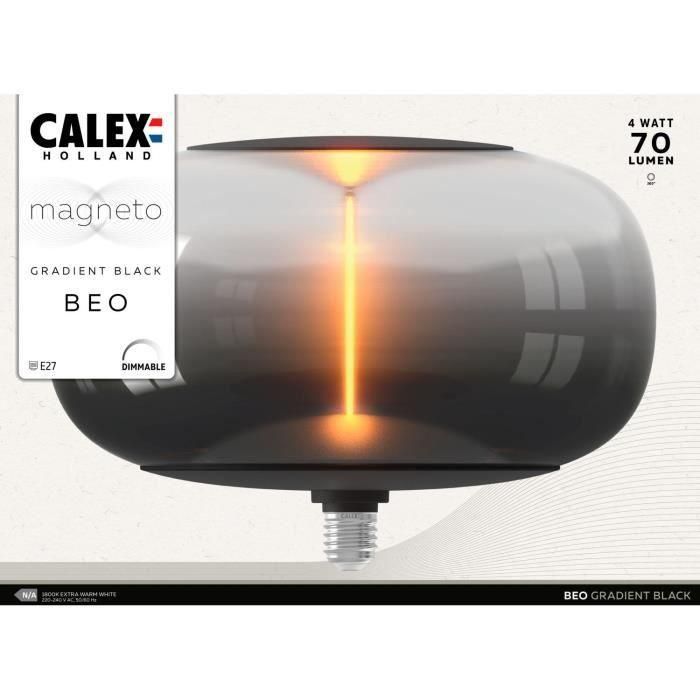 Bombilla LED E27 - CALEX - MAGNETO BEO - Filamento flexible - 4 W - 70 lm - 1800 K - Regulable - Negra 4 Bombilla LED E27 - CALEX - MAGNETO BEO - Filamento flexible - 4 W - 70 lm - 1800 K - Regulable - Negra 4