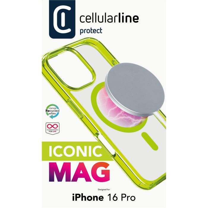 Cellularline Iconic MAG MagSafe Case iPhone 16 Pro Lime 1 Cellularline Iconic MAG MagSafe Case iPhone 16 Pro Lime 1