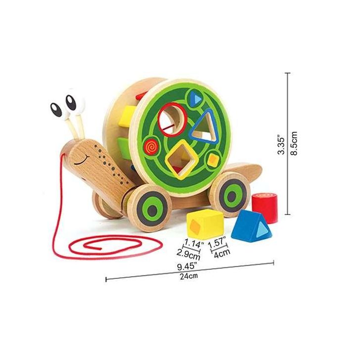 Hape Arrastre Caracol Encajable de Madera 30,10x18,6x11,20 cm 5