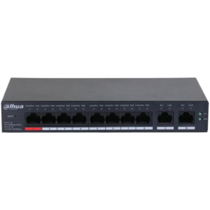 Dahua Technology DH-CS4010-8ET-110 Switch Gestionado L2, 8 Puertos Fast Ethernet PoE (10/100) y 2 Gigabit, Negro, 5.6 Gbps 0 Dahua Technology DH-CS4010-8ET-110 Switch Gestionado L2, 8 Puertos Fast Ethernet PoE (10/100) y 2 Gigabit, Negro, 5.6 Gbps 0