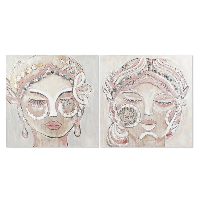 Cuadro Colonial DKD Home Decor Beige Gris 3.7 x 90 x 90 cm (2 Unidades) Cuadro Colonial DKD Home Decor Beige Gris 3.7 x 90 x 90 cm (2 Unidades)