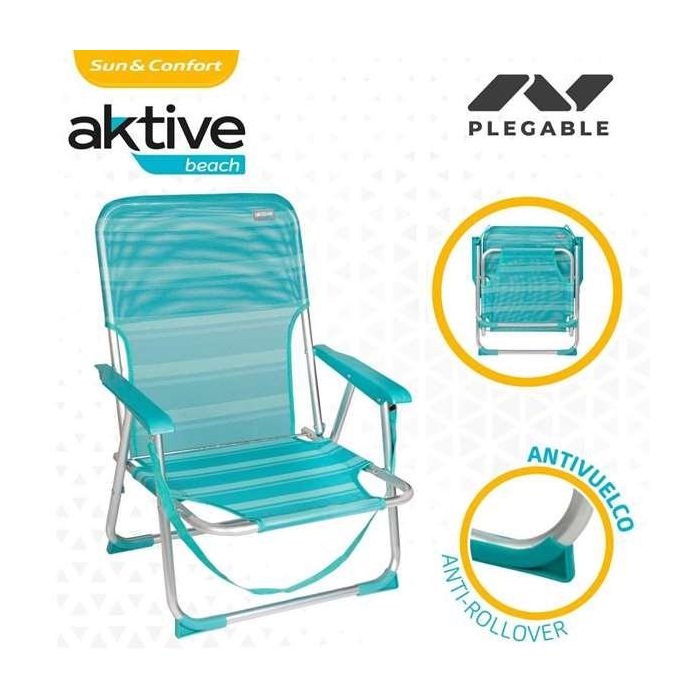 Silla playa plegable aluminio fija mediterran 55x35x72 cm 2 Silla playa plegable aluminio fija mediterran 55x35x72 cm 2