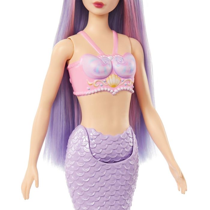 Barbie Muñeca Sirena Cabello Fantasía Lila Hrr06 Mattel 5