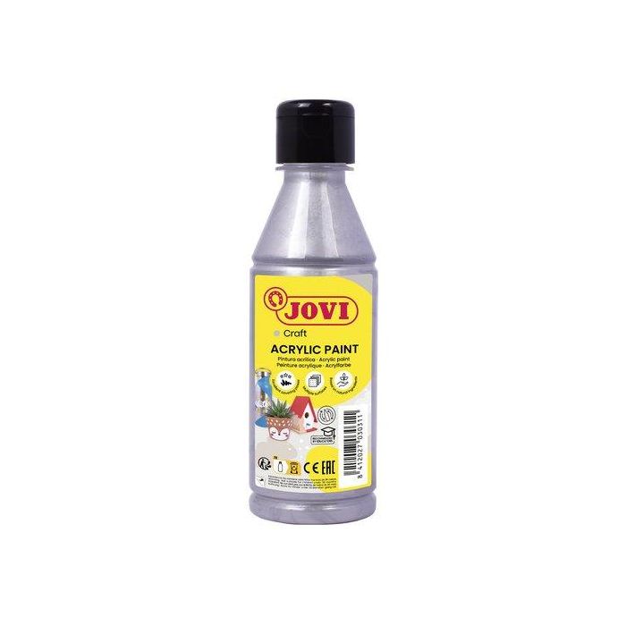 Jovi Pintura Plástica Jovidecor Acryl Botella 250 mL Plata