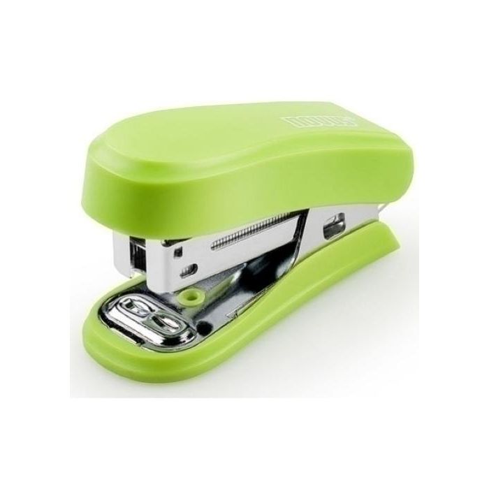 Novus Mini Grapadora Verde Metálico, Grapas 24/6 y 26/6, hasta 12 hojas, Extraegrapas integrado