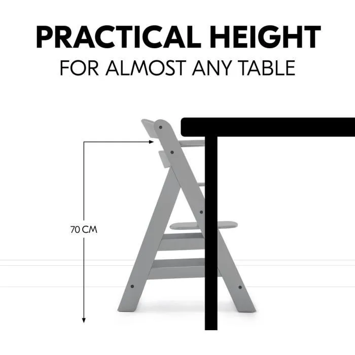 Hauck Silla Alta de Madera Escalable Alpha + / Gris para Bebé y Niños, Arnés 5 Puntos, Estante Extraíble, Desde 6 Meses hasta 90 Kg 4 Hauck Silla Alta de Madera Escalable Alpha + / Gris para Bebé y Niños, Arnés 5 Puntos, Estante Extraíble, Desde 6 Meses hasta 90 Kg 4