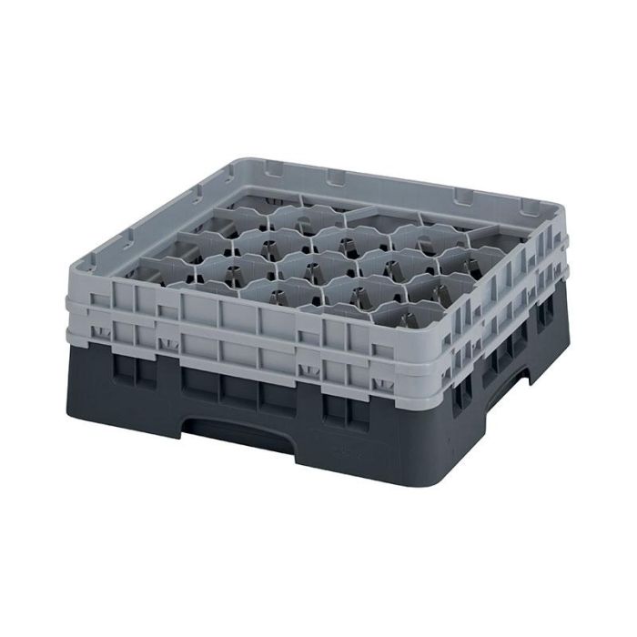 CAMBRO - 20S434-110 - Cesta de lavado 20 comp. 2 alturas - 9,84 cm Ø máx. - alt. máx. 13,5 cm - 50 x 50 x 18,4 cm - Negro
