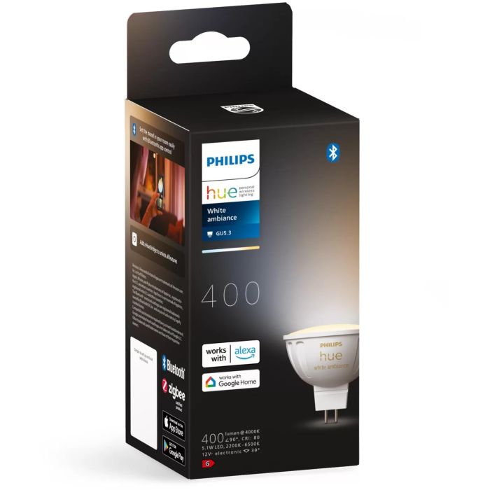 Philips Hue White Ambiance MR16 LED Lampe Einzelpack 400lm 1
