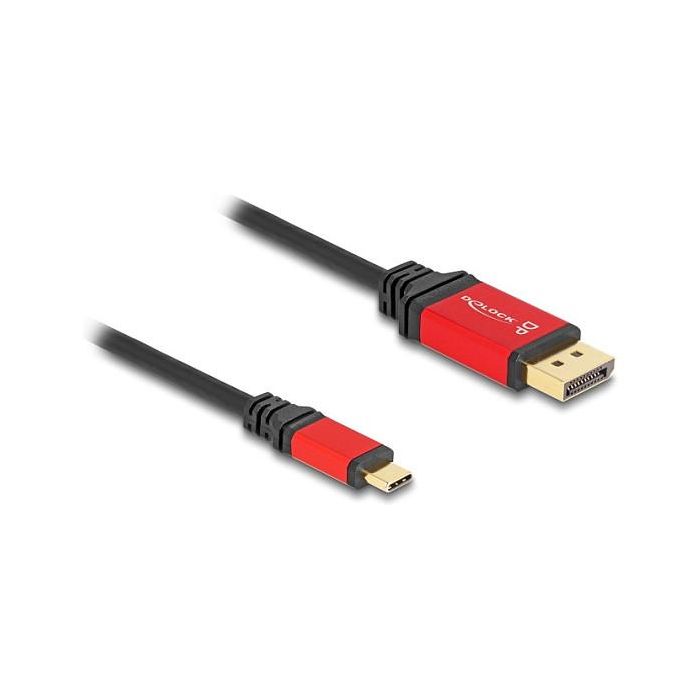 Delock 91031 Cable USB-C a DisplayPort DP Alt Mode, 8K 30 Hz, HDR10, 2 m, Color Rojo 0 Delock 91031 Cable USB-C a DisplayPort DP Alt Mode, 8K 30 Hz, HDR10, 2 m, Color Rojo 0