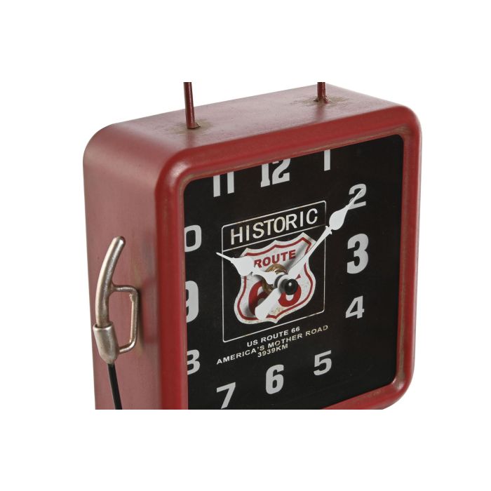 DKD Home Decor Reloj Sobremesa Vintage Rojo Metal 10 x 34 x 18 cm 1