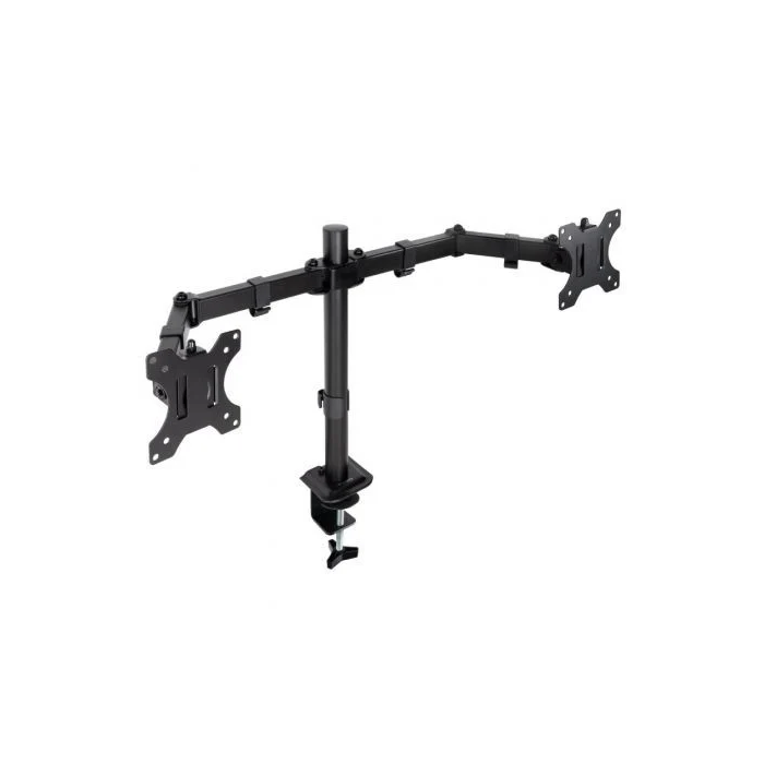 TooQ Soporte de Mesa para 2 Monitores DB1802TN-B Giratorio Inclinable hasta 8kg Negro
