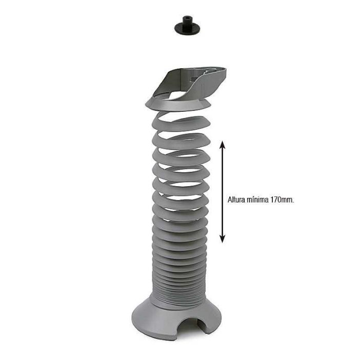 CAMAR Pasacable Gusy flexible para gestión de cables en mesas de oficina, fabricado en plástico ABS gris RAL 9006, con muelle extensible para diversas alturas. 0 CAMAR Pasacable Gusy flexible para gestión de cables en mesas de oficina, fabricado en plástico ABS gris RAL 9006, con muelle extensible para diversas alturas. 0