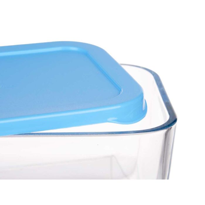 Fiambrera Snow Box Azul 790 ml Pasabahce - Vidrio y Plástico, 16.3x7.4x11.4 cm (12 Unidades) 3