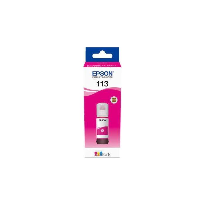 Epson Tinta Magenta Ecotank Botella 113 para Et-5850, Et-5800, Et-16650, Et-16600, Et-5880, Et-5170 (127ml)