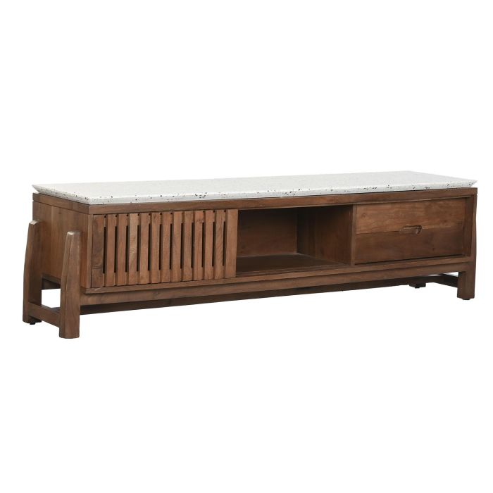 DKD Home Decor Mueble TV Oriental Moderno de Diseño para Salón, en Madera de Acacia y Terrazo - Colección Terrazo 166x46x52 cm 1