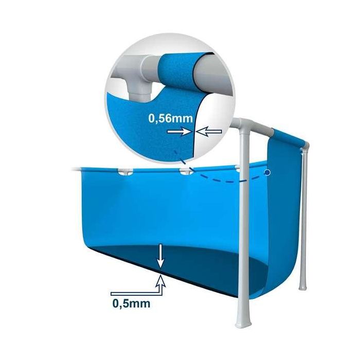 Iscina Piscina Desmontable Rectangular Small Frame Familiar Rosa 220x150x60 cm Capacidad 1662 Litros 2