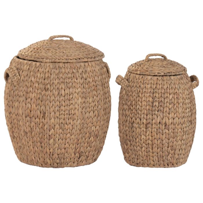 DKD Home Decor Cesta Natural 42 x 48 x 42 cm Set de 2 con Tapa 0 DKD Home Decor Cesta Natural 42 x 48 x 42 cm Set de 2 con Tapa 0