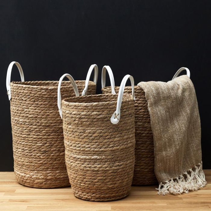 Home Deco Factory Juego de 3 Cestas Mirage Ecológicas con Asas 1
