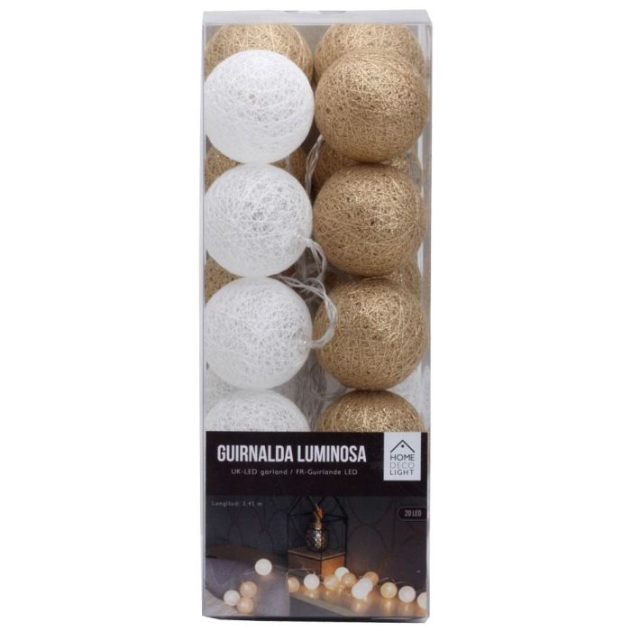 Home Deco Light Guirnalda Luz 20 Led Blanco y Oro para Decoración Hogar 1