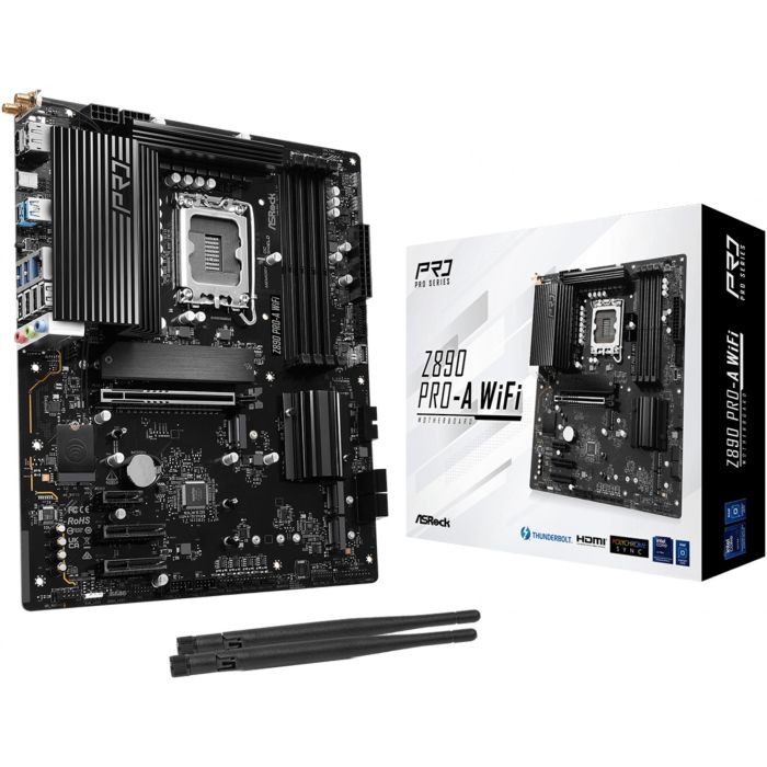 ASRock 1851 Z890 Pro-A Wifi DDR5 Placa Base Intel Z890 LGA 1851 para Intel Core Ultra (Series 2) Wi-Fi 6E BT 5.3 0 ASRock 1851 Z890 Pro-A Wifi DDR5 Placa Base Intel Z890 LGA 1851 para Intel Core Ultra (Series 2) Wi-Fi 6E BT 5.3 0