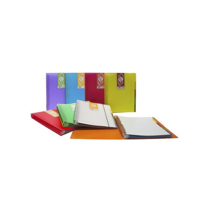 Carpeta Fundas (Tarifario) Grafoplas Espiral Pp In&Out Translucido A4 40 F. Rojo (Set de 4)