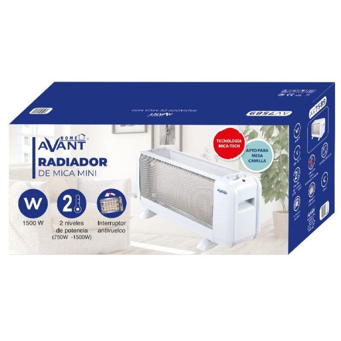 Avant Avant MINI Radiador de Mica, 1500W, 2 Potencias