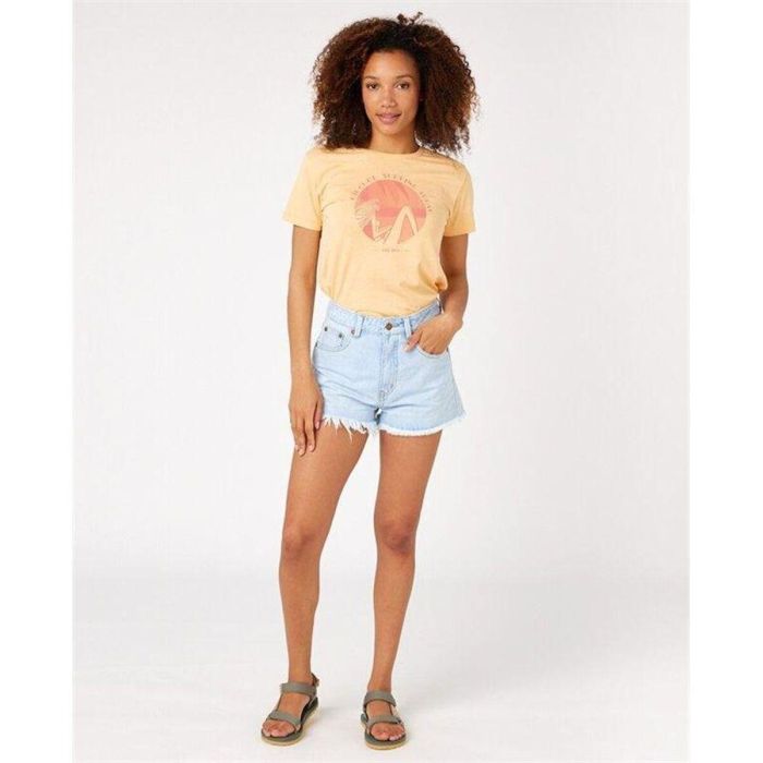 Camiseta de Manga Corta Rip Curl Re-Entry Crew Beige 2