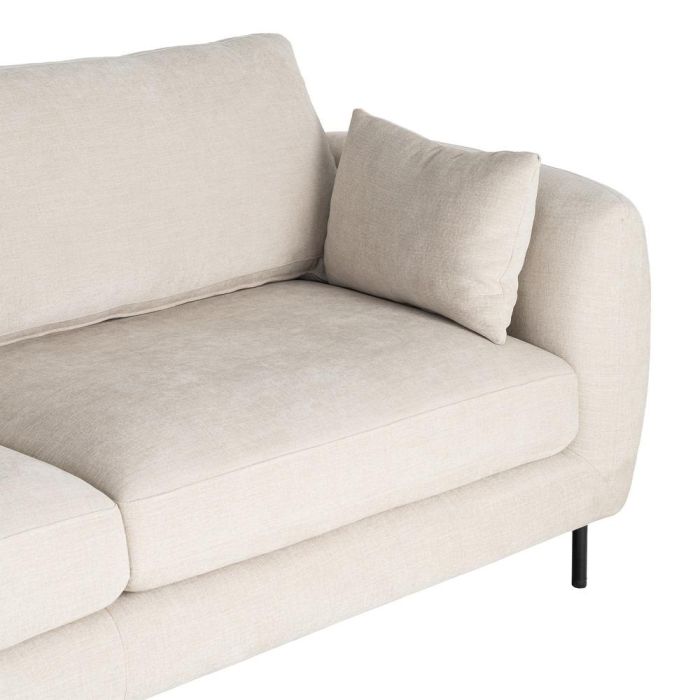 Sofá 3 Plazas Crema Tejido-Metal 229 X 92 X 88 cm