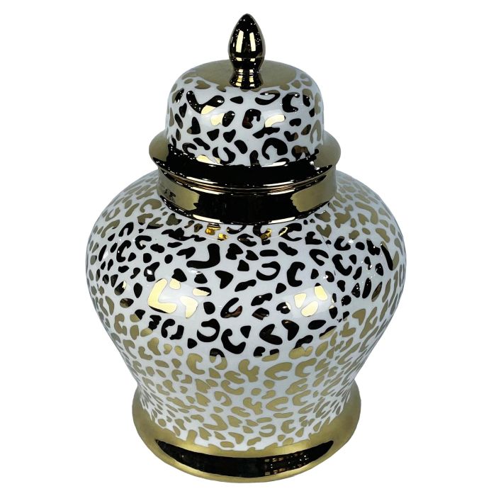 DKD Home Decor Tibor Colonial Porcelana Blanco Dorado 22 x 30 x 22 cm