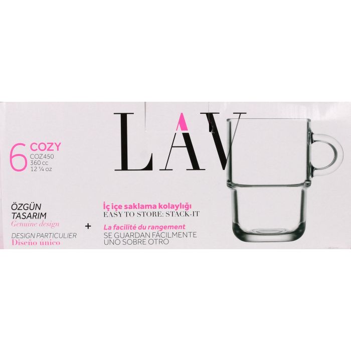 Lav Set 6 Mugs Apilables Cozy 360 Cc (4 Cajas) 1