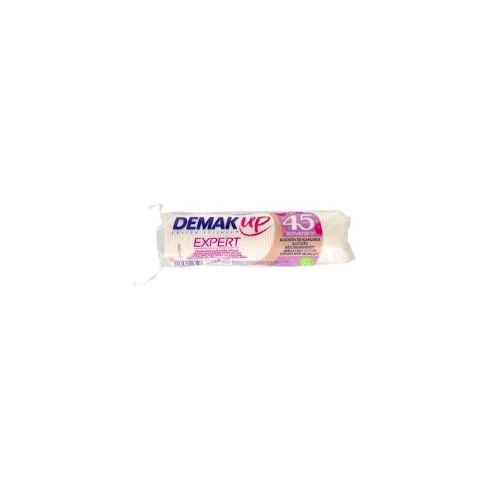Demak'Up EXPERT Discos Desmaquilladores Doble Textura Panal Algodón 100% Natural, Sin Pelusa, Maquillaje Resistente 70 Unidades