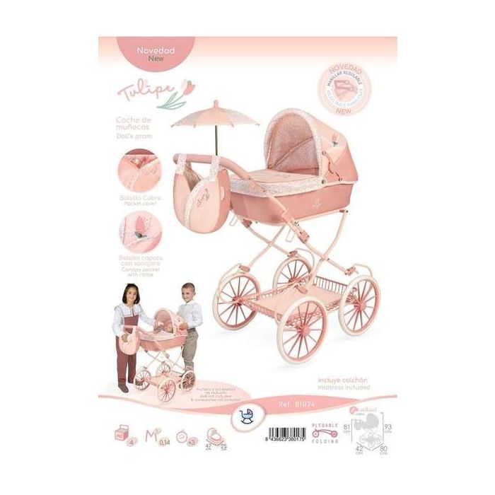 Coche de muñeca plegable con sombrilla y bolso - para muñecas de hasta 48 cm. 9 Coche de muñeca plegable con sombrilla y bolso - para muñecas de hasta 48 cm. 9